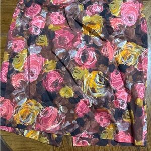 J. Crew Floral Skirt with Pink and Yellow Roses